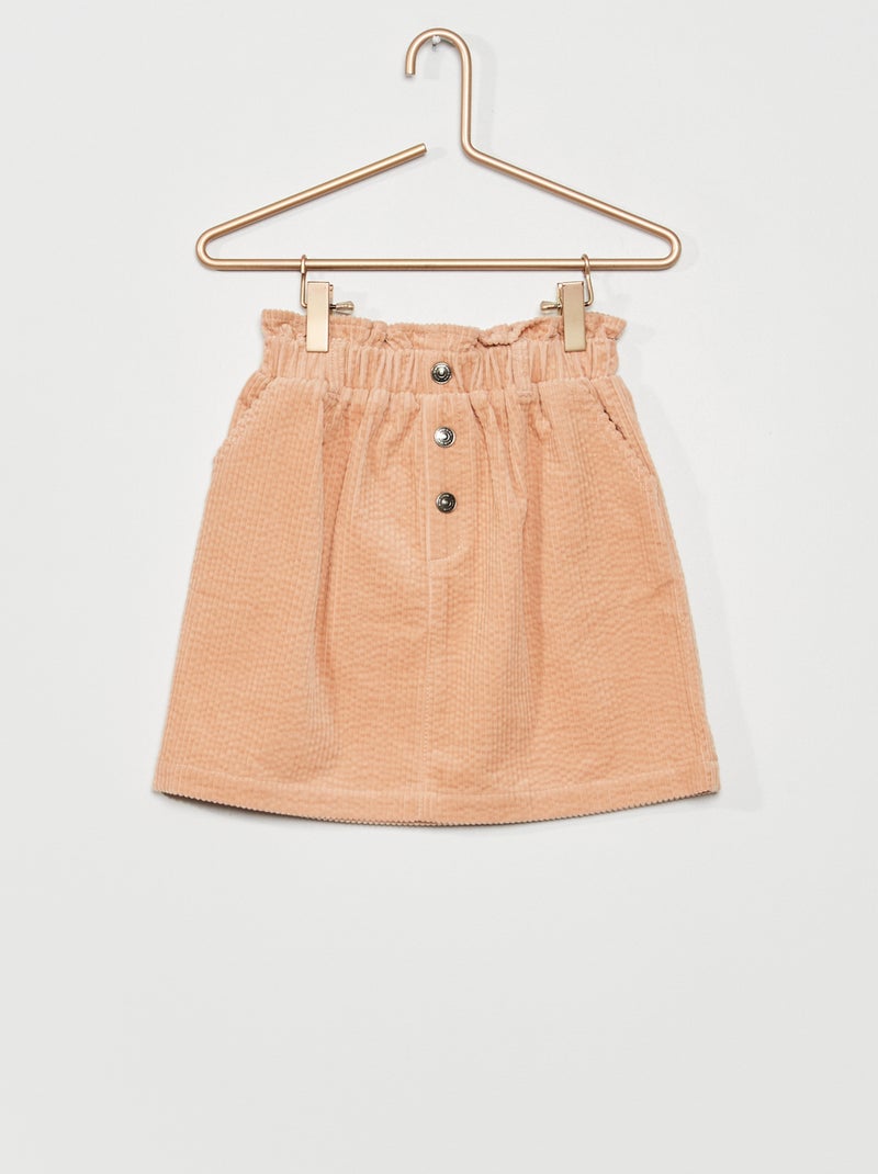 Jupe paperbag en velours Rose - Kiabi