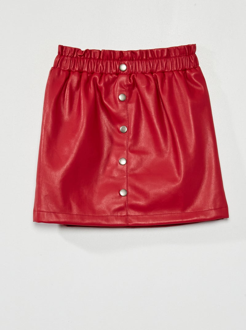 Jupe paperbag rouge bordeaux - Kiabi