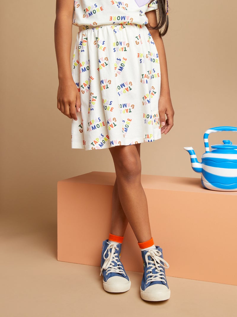 Jupe patineuse en jersey X Taxi Brousse BLANC - Kiabi