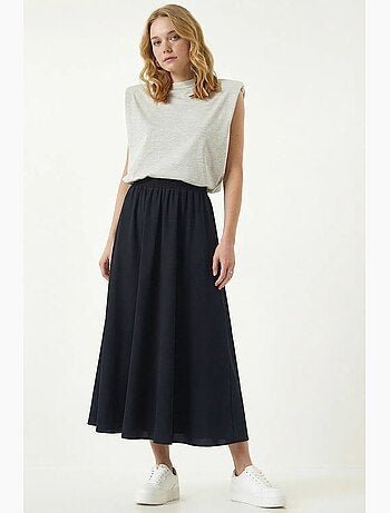 Jupe patineuse maxi taille haute avec poches istanbul