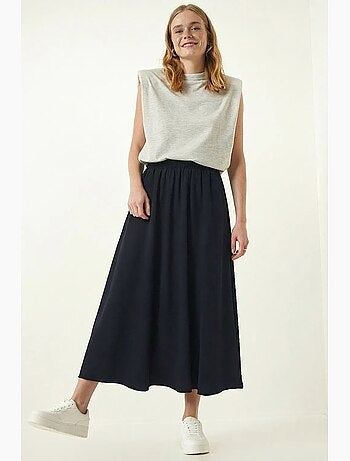 Jupe patineuse maxi taille haute avec poches istanbul