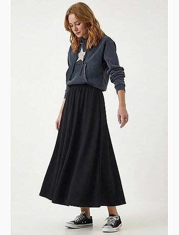 Jupe patineuse maxi taille haute avec poches istanbul