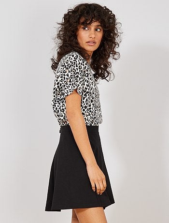 Jupe patineuse unie 'JDY' - Kiabi