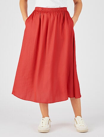 Jupe plissée aspect froissé satinée - Damart