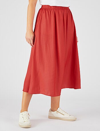 Jupe plissée aspect froissé satinée - Damart