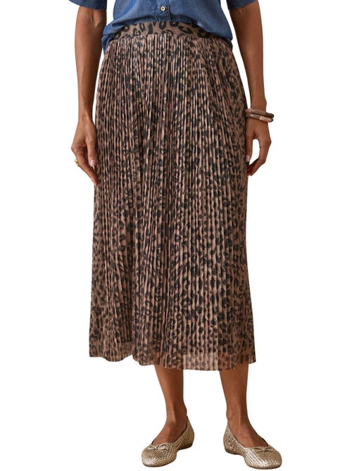 Jupe plissée élastiquée en résille - Kiabi