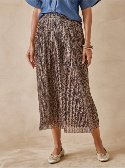 Jupe plissée élastiquée en résille - Kiabi