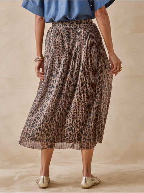 Jupe plissée élastiquée en résille - Kiabi