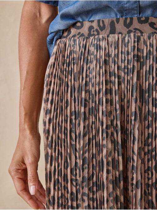 Jupe plissée élastiquée en résille - Kiabi
