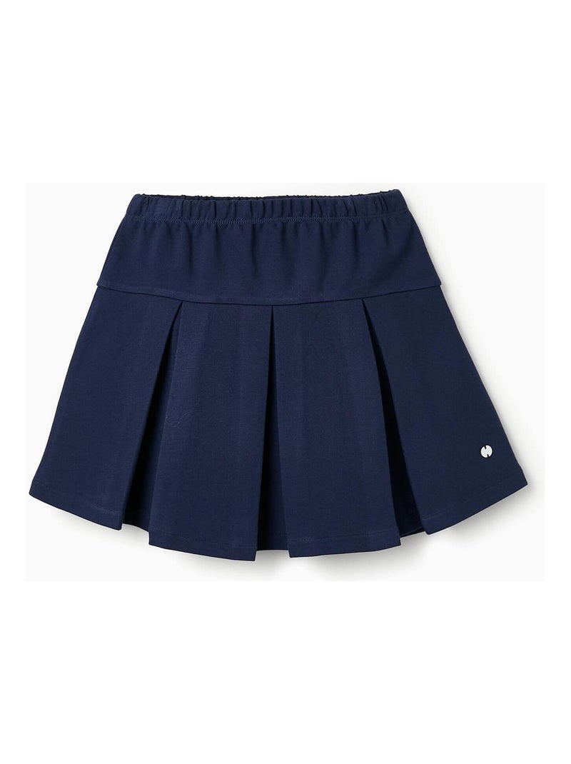 Jupe plissée en maille point de Rome Bleu foncé - Kiabi