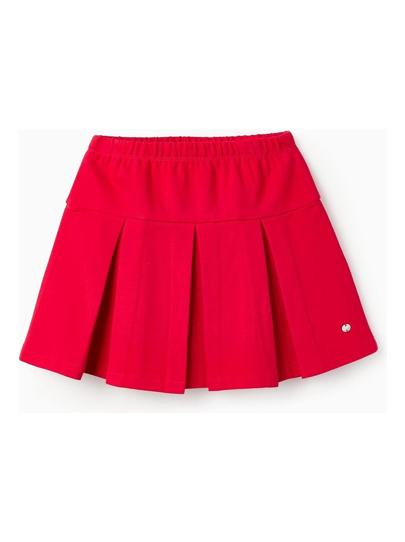 Jupe plissée en maille point de Rome Rouge - Kiabi