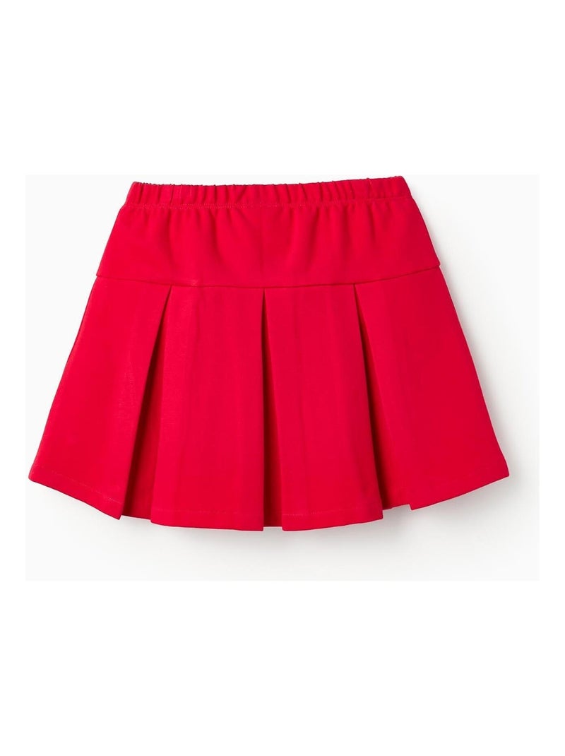 Jupe plissée en maille point de Rome Rouge - Kiabi