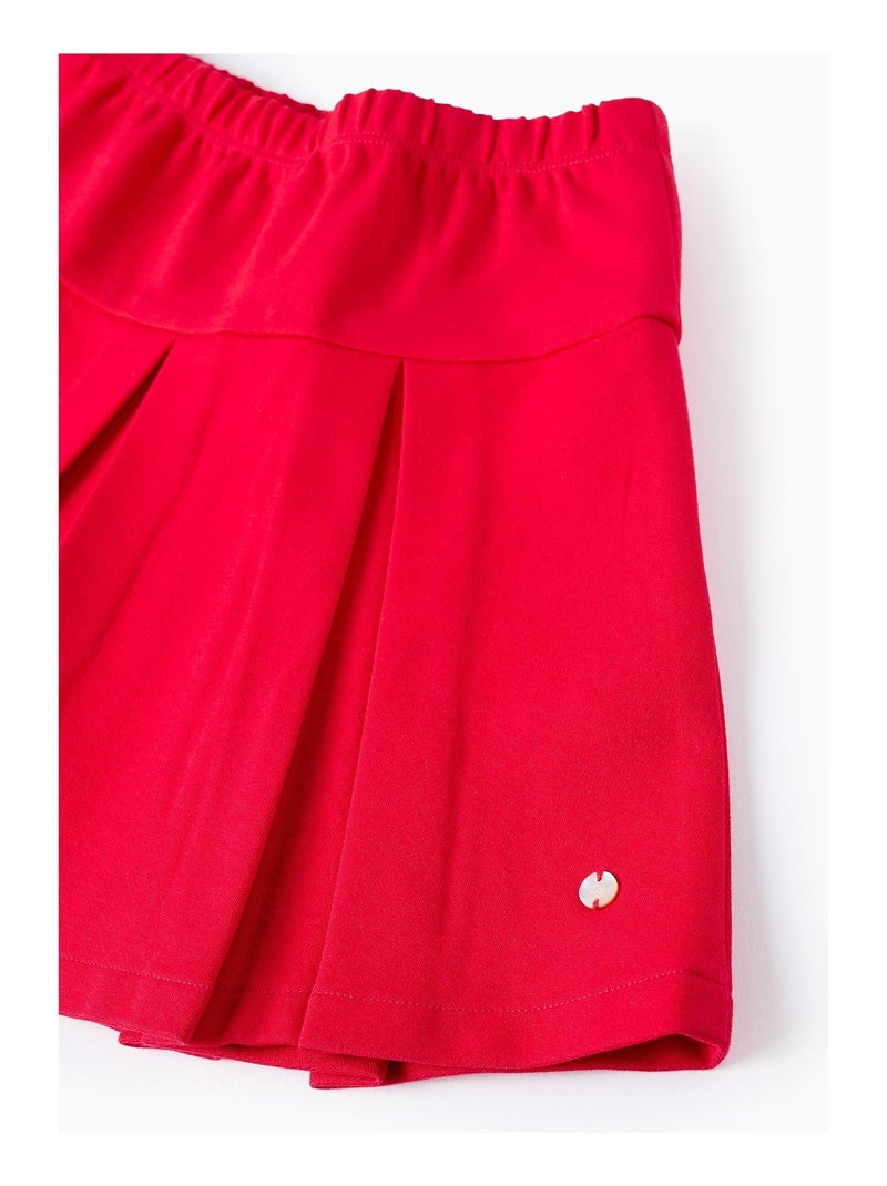 Jupe plissée en maille point de Rome Rouge - Kiabi