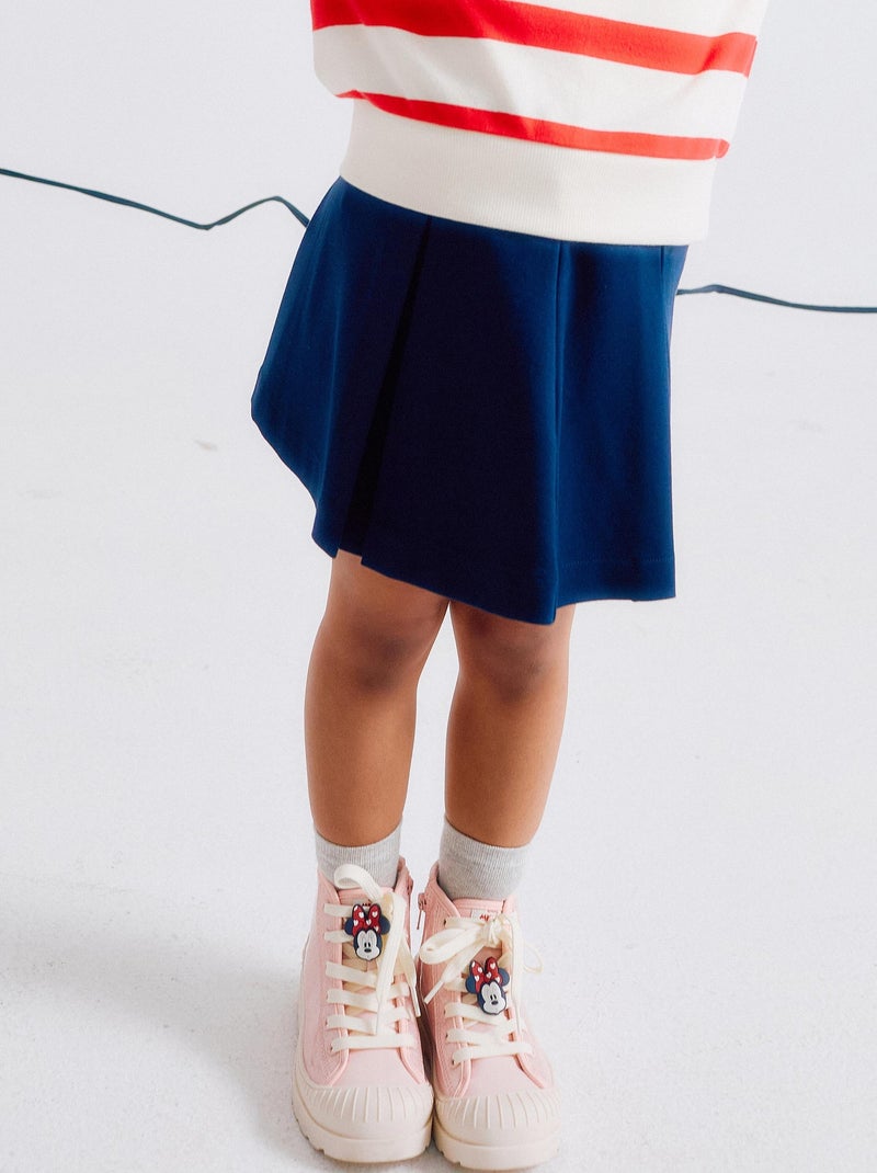 Jupe Plissée en Point de Rome Bleu foncé - Kiabi