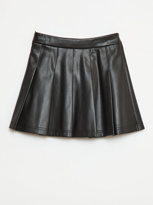 Jupe plissée en simili - Kiabi