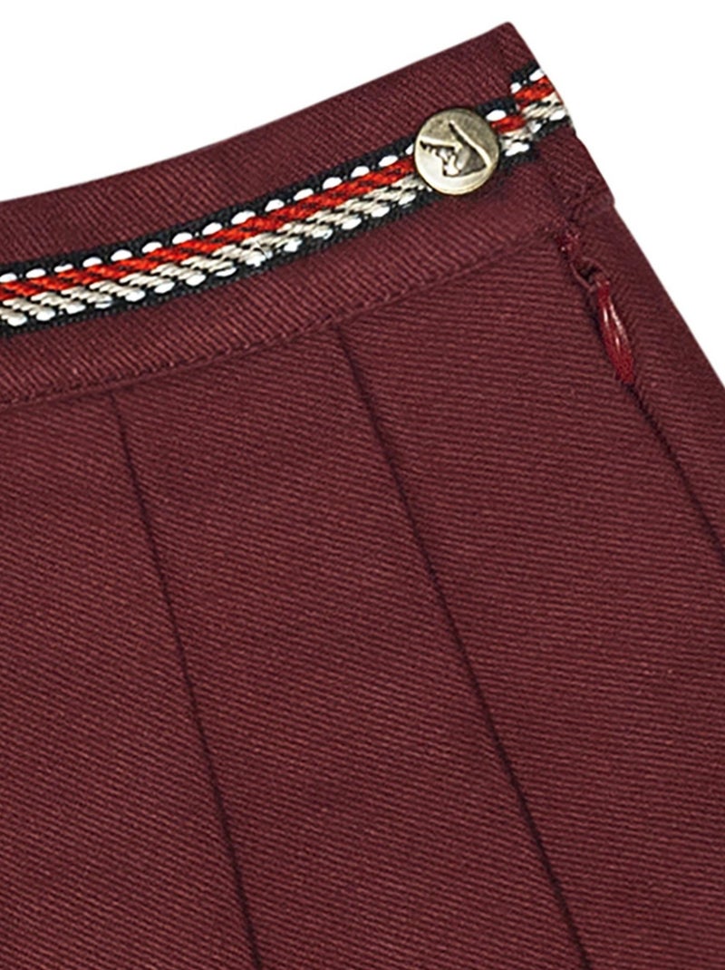 Jupe Plissée Fille  Coton Gabardine   LONDON - La Faute à Voltaire Bordeaux - Kiabi