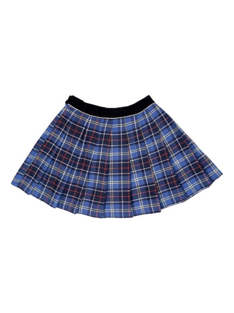 Jupe Plissée Hiver   Carreaux Tartan    LONDON - La Faute à Voltaire Bleu Jaune Gris - Kiabi