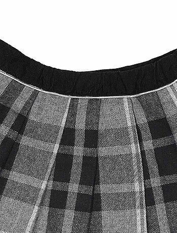 Jupe Plissée Hiver Laine Carreaux Tartan LONDON - La Faute à Voltaire
