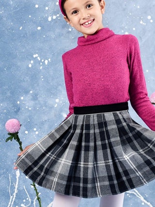 Jupe Plissée Hiver   Laine Carreaux Tartan   LONDON - La Faute à Voltaire