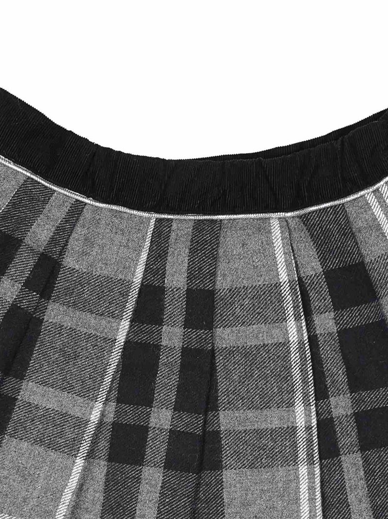 Jupe Plissée Hiver   Laine Carreaux Tartan   LONDON - La Faute à Voltaire Gris - Kiabi