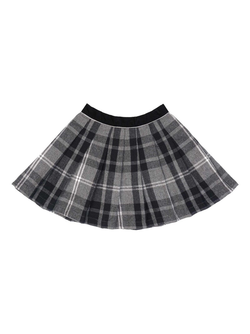 Jupe Plissée Hiver   Laine Carreaux Tartan   LONDON - La Faute à Voltaire Gris - Kiabi