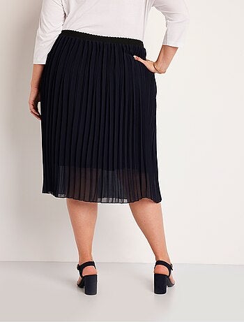 Jupe plissée longue voile uni
