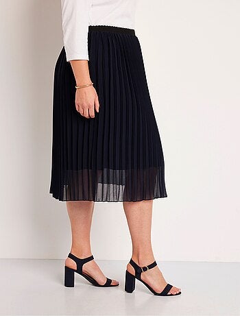 Jupe plissée longue voile uni