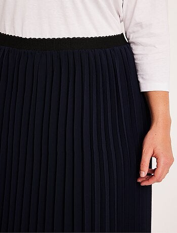 Jupe plissée longue voile uni