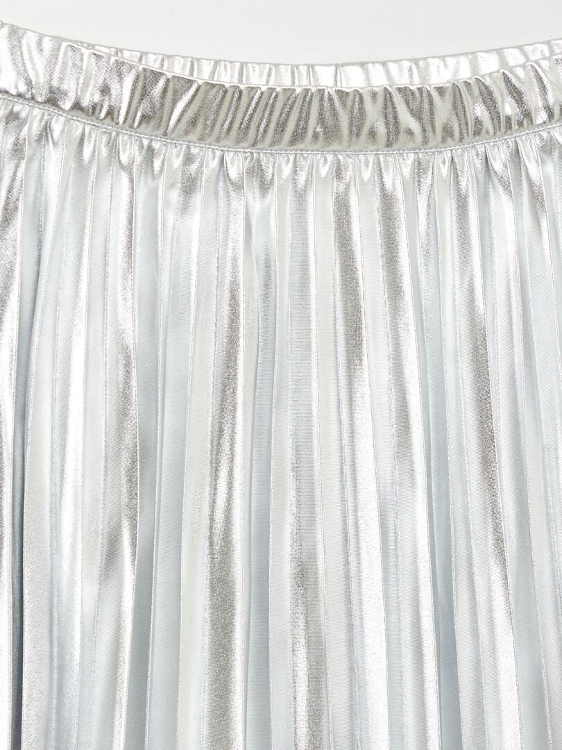 Jupe pliss?�e m?�tallis?�e - Argent?� - Kiabi - 10.00�?�