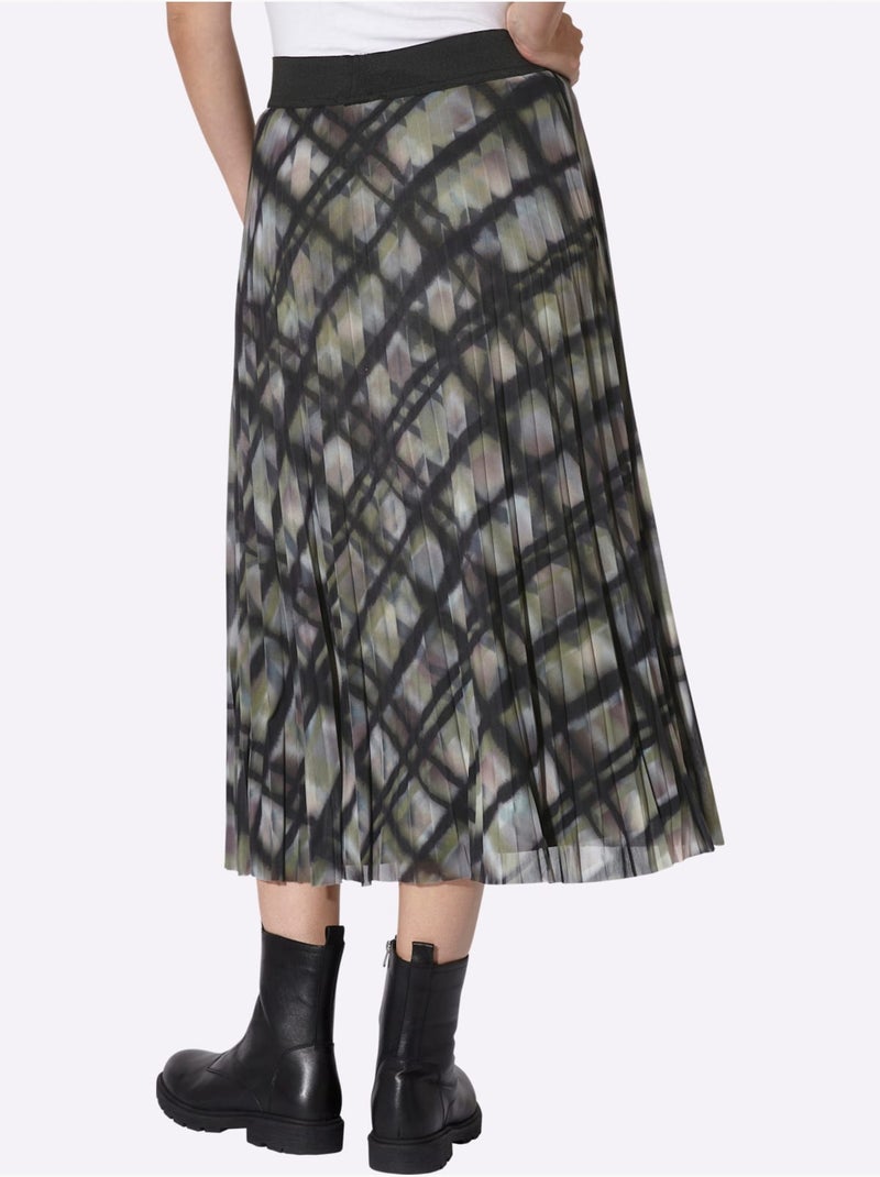 Jupe plissée motif à carreaux - taille standard - helline Noir Vert - Kiabi