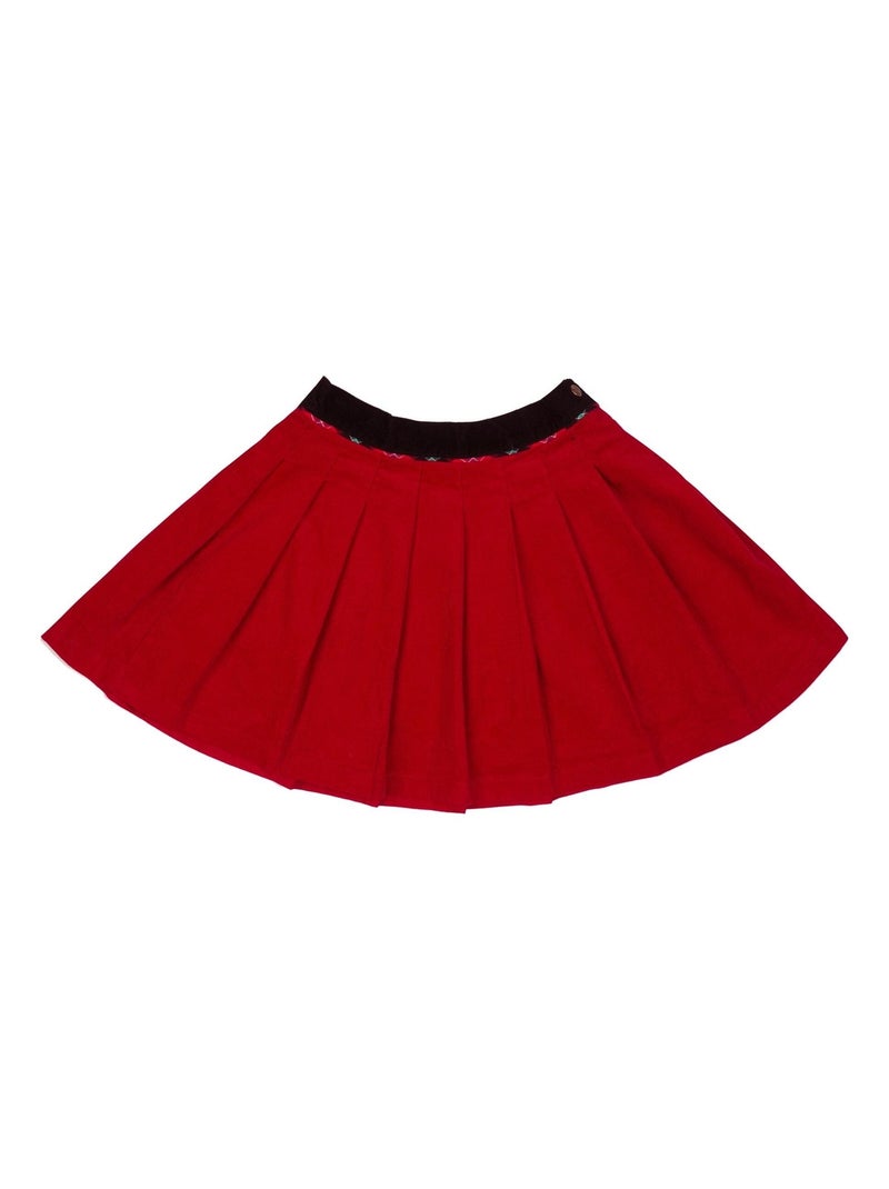 Jupe Plissée Noël Fille  Velours Rouge  LONDON - 'LA FAUTE A VOLTAIRE' Rouge - Kiabi
