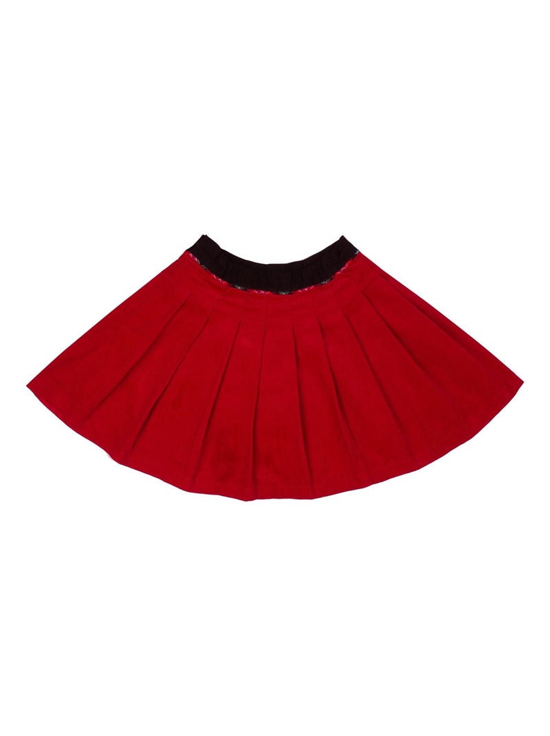 Jupe Plissée Noël Fille  Velours Rouge  LONDON - 'LA FAUTE A VOLTAIRE' Rouge - Kiabi