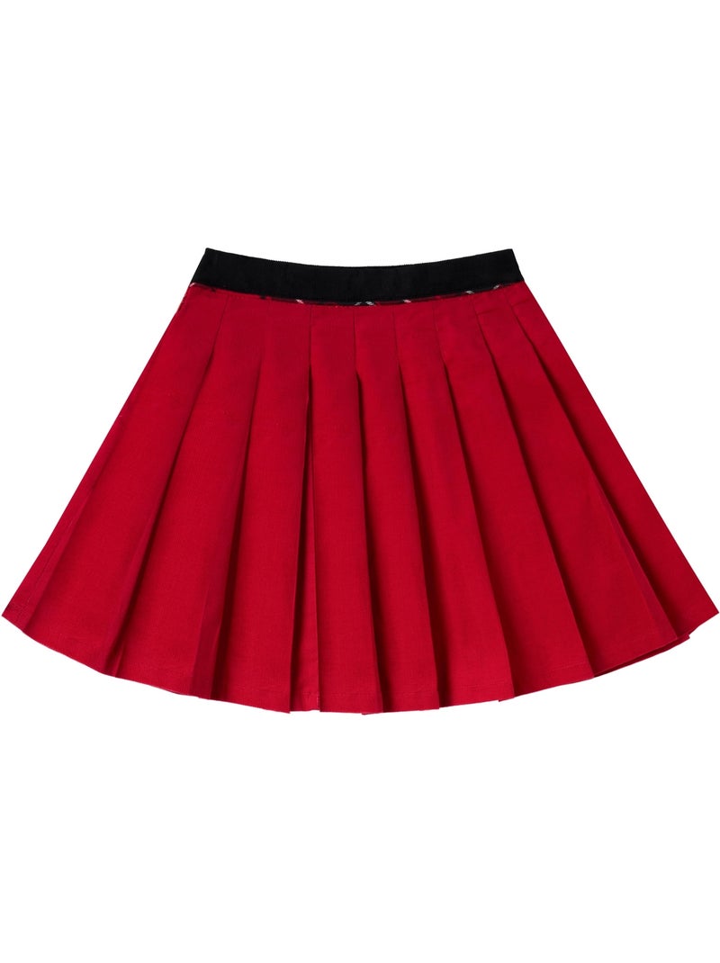 Jupe Plissée Noël   Velours   LONDON - La Faute à Voltaire Rouge - Kiabi