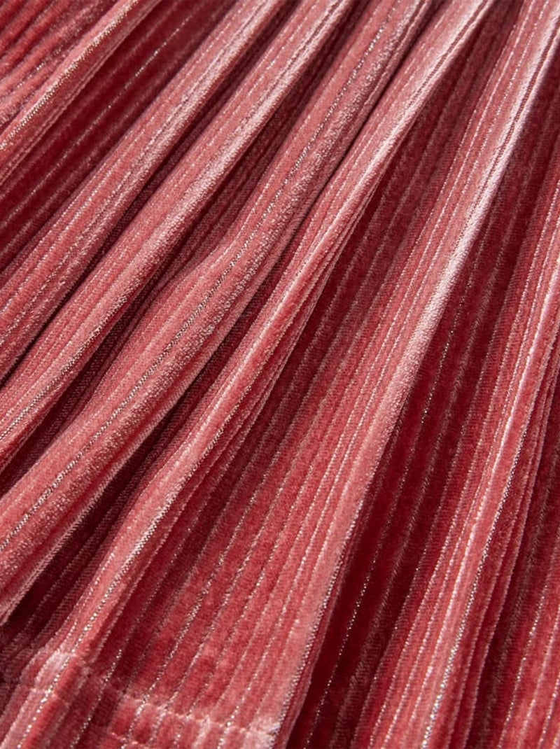 Jupe Plissée Pour Enfant Velours - VidaXL Rose - Kiabi