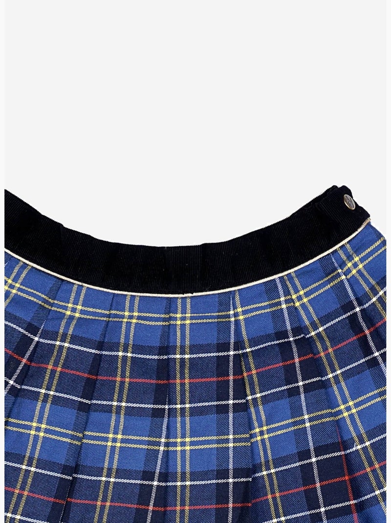 Jupe Plissée  Tartan   LONDON - La Faute à Voltaire Bleu Jaune Gris - Kiabi
