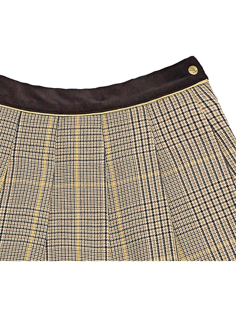 Jupe Plissée  Tartan    LONDON - La Faute à Voltaire Marron - Kiabi