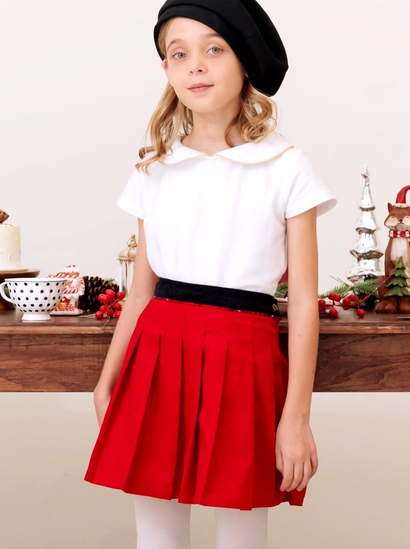 Jupe Plissée Velours    Spéciale Noël  LONDON - La Faute à Voltaire Rouge - Kiabi