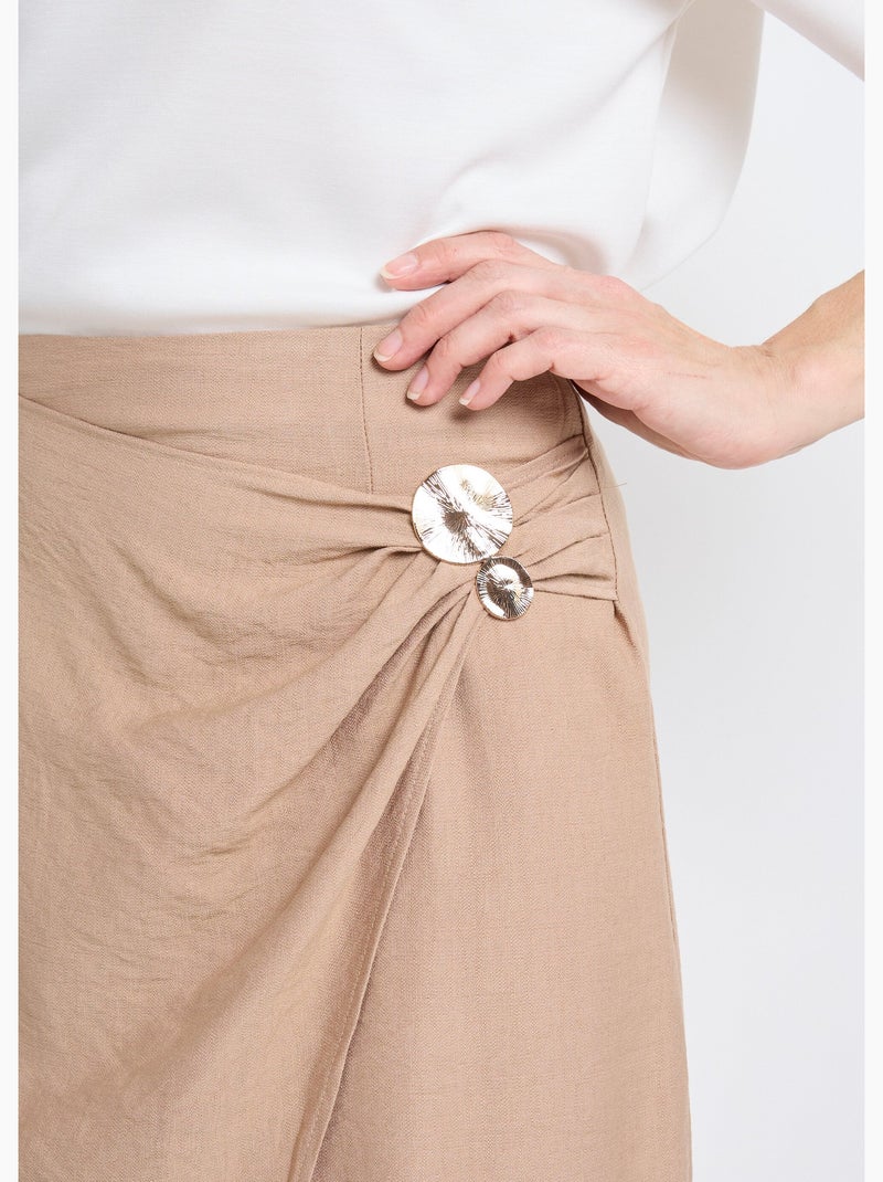 Jupe portefeuille détail métal bijou - AFIBEL Beige - Kiabi