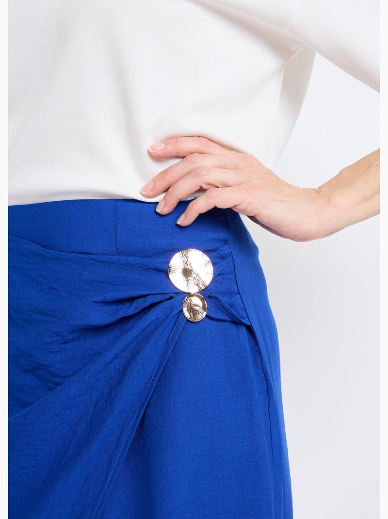 Jupe portefeuille détail métal bijou - AFIBEL Bleu roi - Kiabi