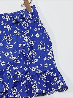 Jupe portefeuille fleurie - Kiabi