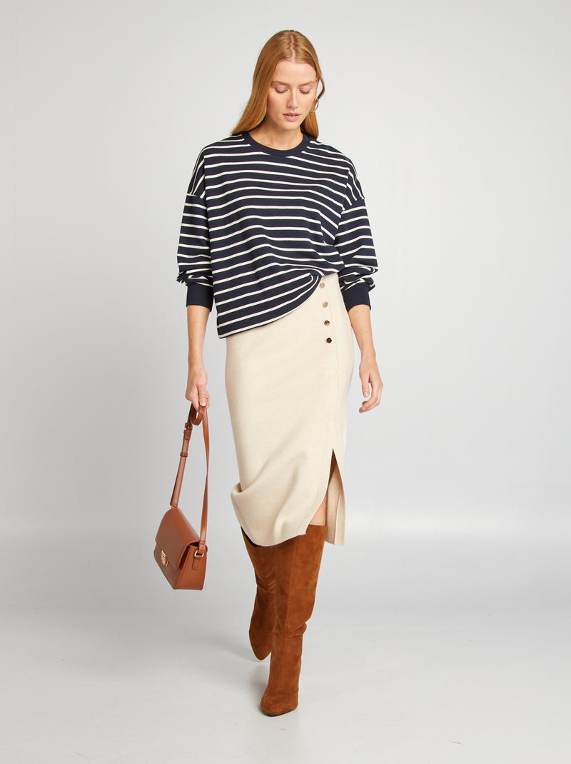 Jupe pull moulante Beige - Kiabi