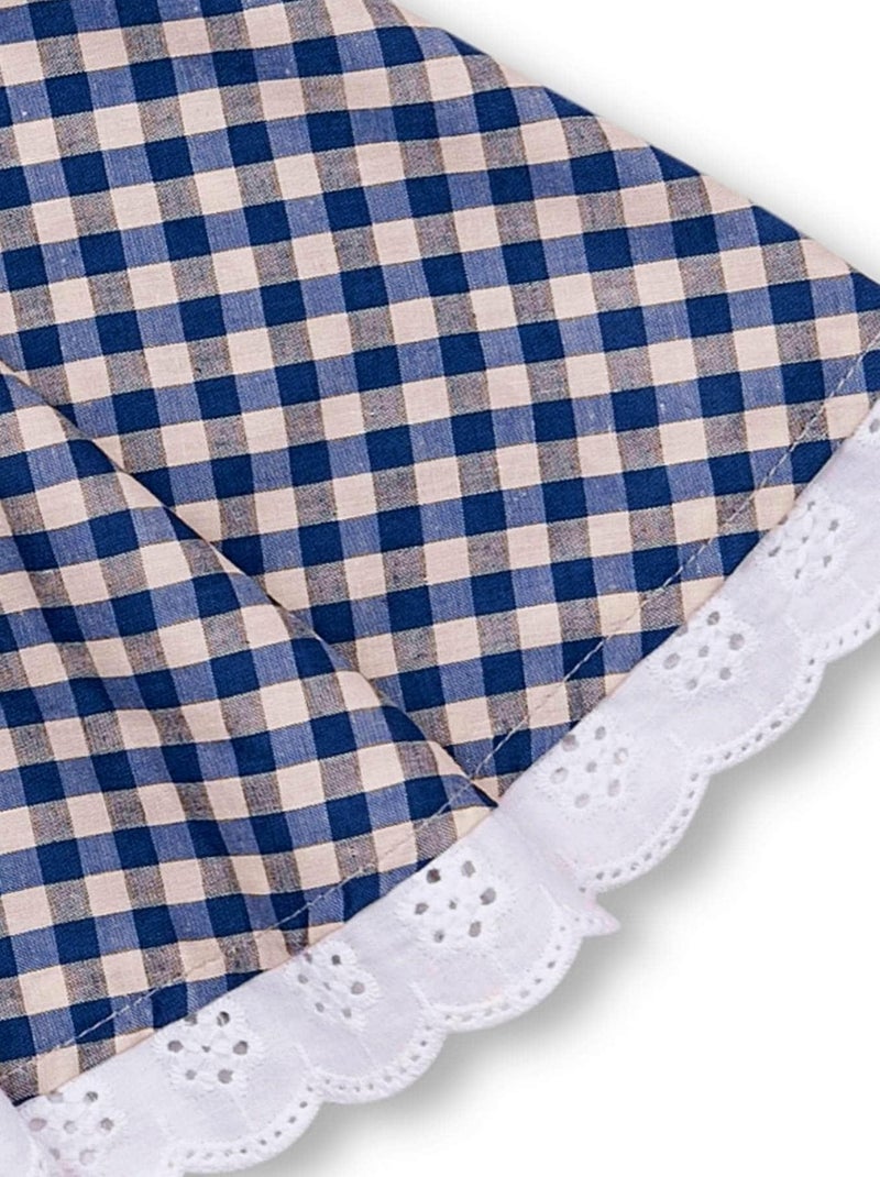 Jupe qui Tourne   Carreaux Vichy    CANCAN - La Faute à Voltaire Bleu Blanc - Kiabi