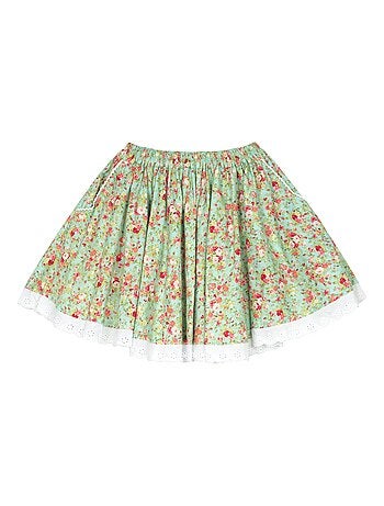 Jupe-short (skort) Fille Carter's - Taille 6 - Kaki à Motif Floral - Coton