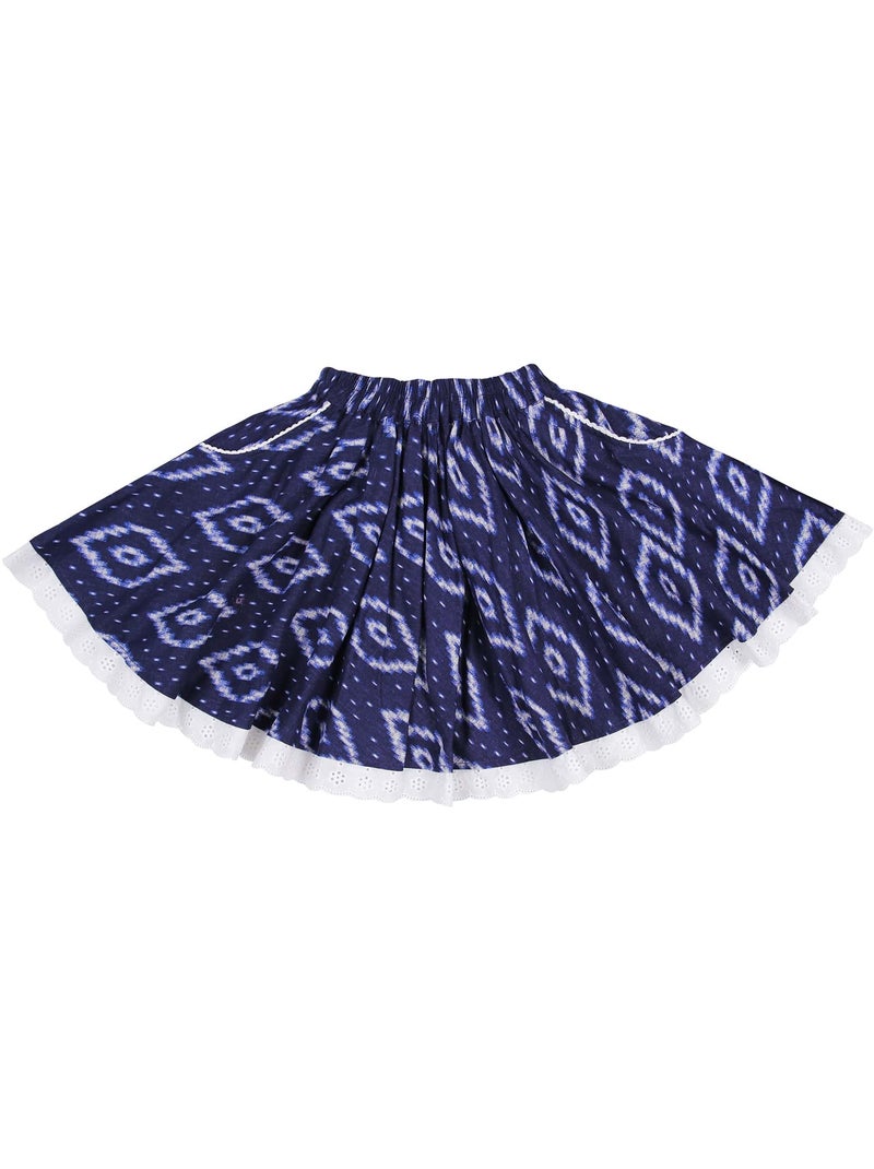 Jupe Qui Tourne Été Fille  Tie-and-Dye  Marine  CANCAN - La Faute à Voltaire Bleu marine - Kiabi
