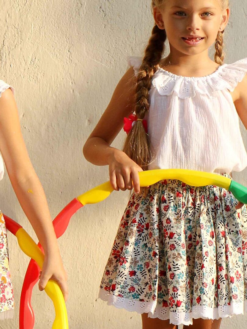Mini Jupe Fille Blumarine Taille 4-5 Ans - Motif Fleuri Neuf Avec Étiquettes
