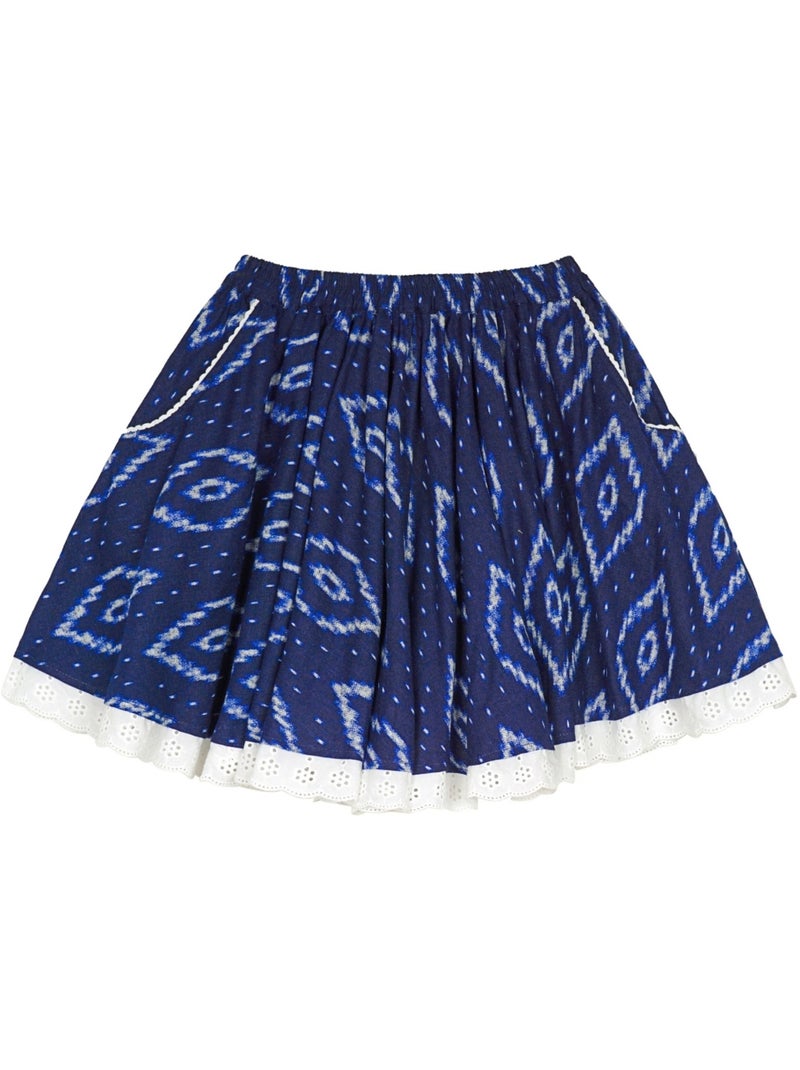 Jupe Qui Tourne     Tie-and-Dye  CANCAN - La Faute à Voltaire Bleu marine - Kiabi