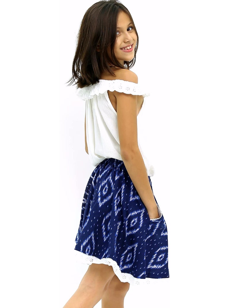 Jupe Qui Tourne     Tie-and-Dye  CANCAN - La Faute à Voltaire Bleu marine - Kiabi
