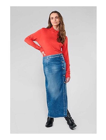 Jupe RAPHI droite en jeans 'Le Temps Des Cerises'