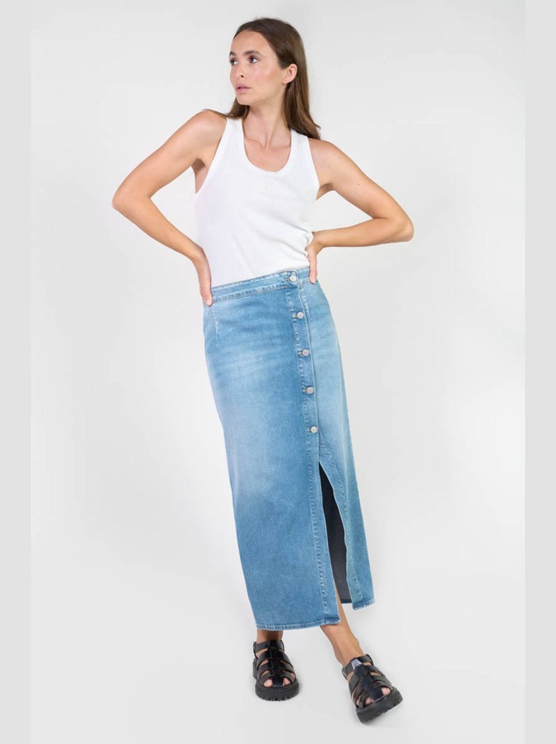Jupe RAPHI droite en jeans 'Le Temps Des Cerises' Bleu - Kiabi