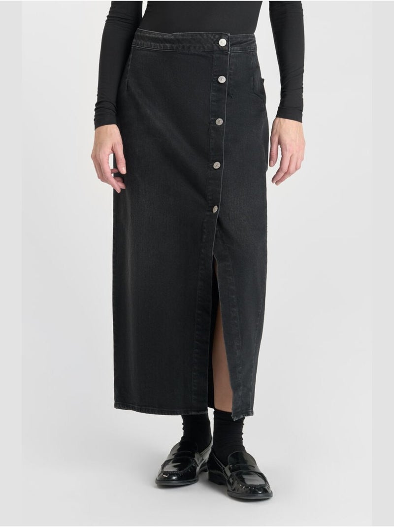 Jupe RAPHI droite en jeans 'Le Temps Des Cerises' Noir - Kiabi